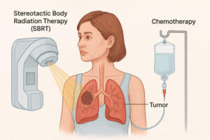 العلاج الإشعاعي الموجه (SBRT) والعلاج الكيميائي