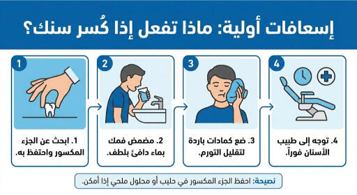 ماذا تفعل إذا كُسر سنك