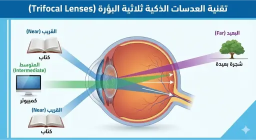 تقنية العدسات الذكية ثلاثية البؤرة (Trifocal)