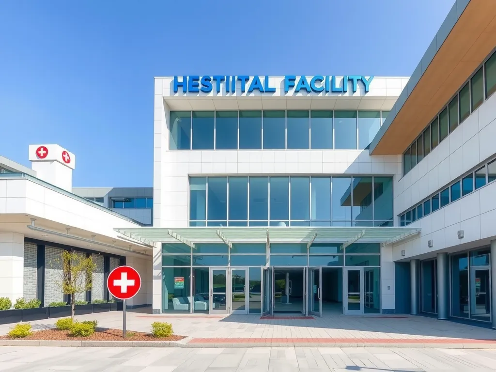 A beautiful healthcare facility in Turkey, showcasing modern design and technology, high quality, sunny day