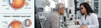 طبيب عيون يفحص مريضاً قبل جراحة الساد في مستشفيات ميديكال بارك تركيا