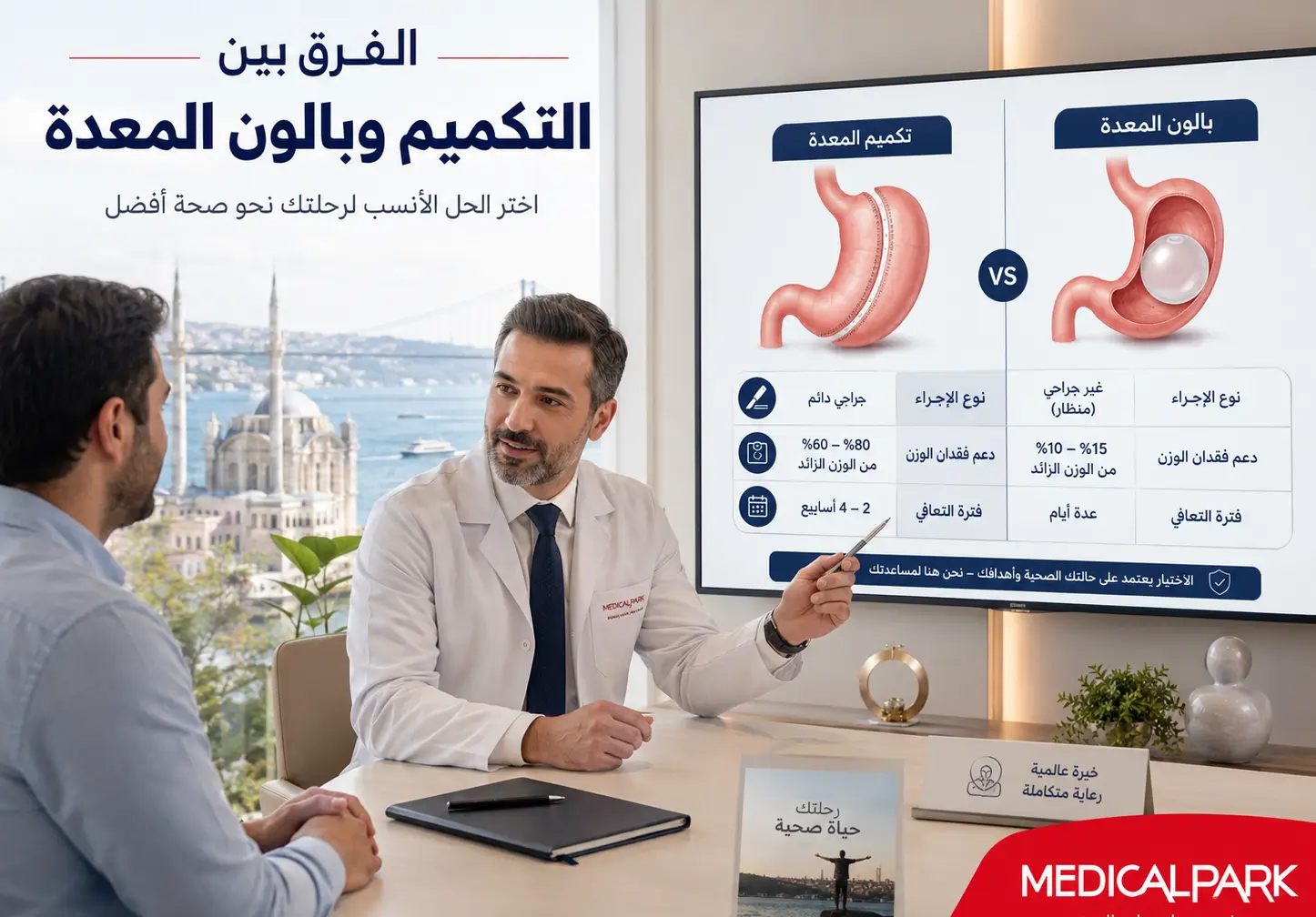 الفرق بين التكميم وبالون المعدة